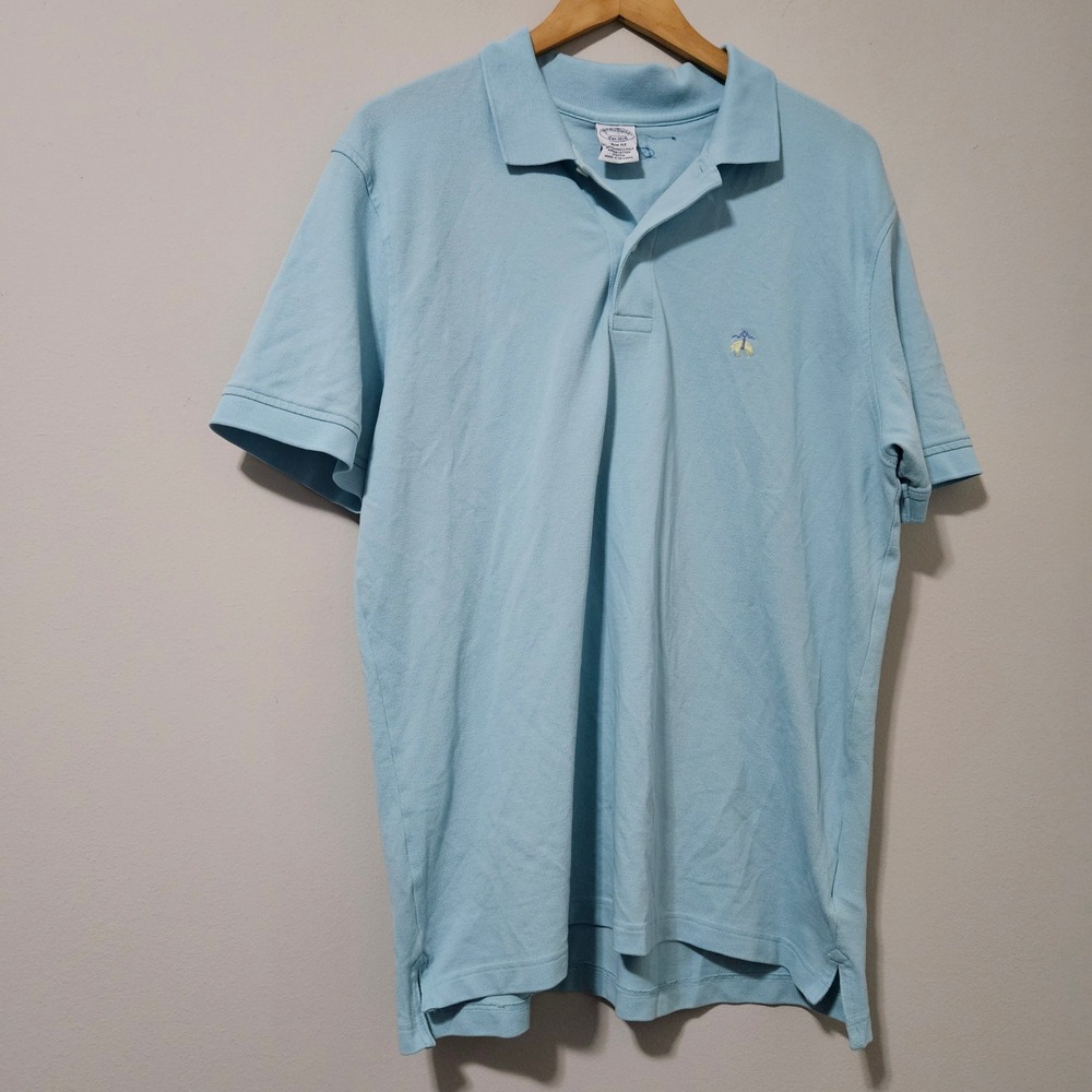 Brooks Brothers Mens XL Slim Fit Performance Polo Supima Cotton Stretch Blue